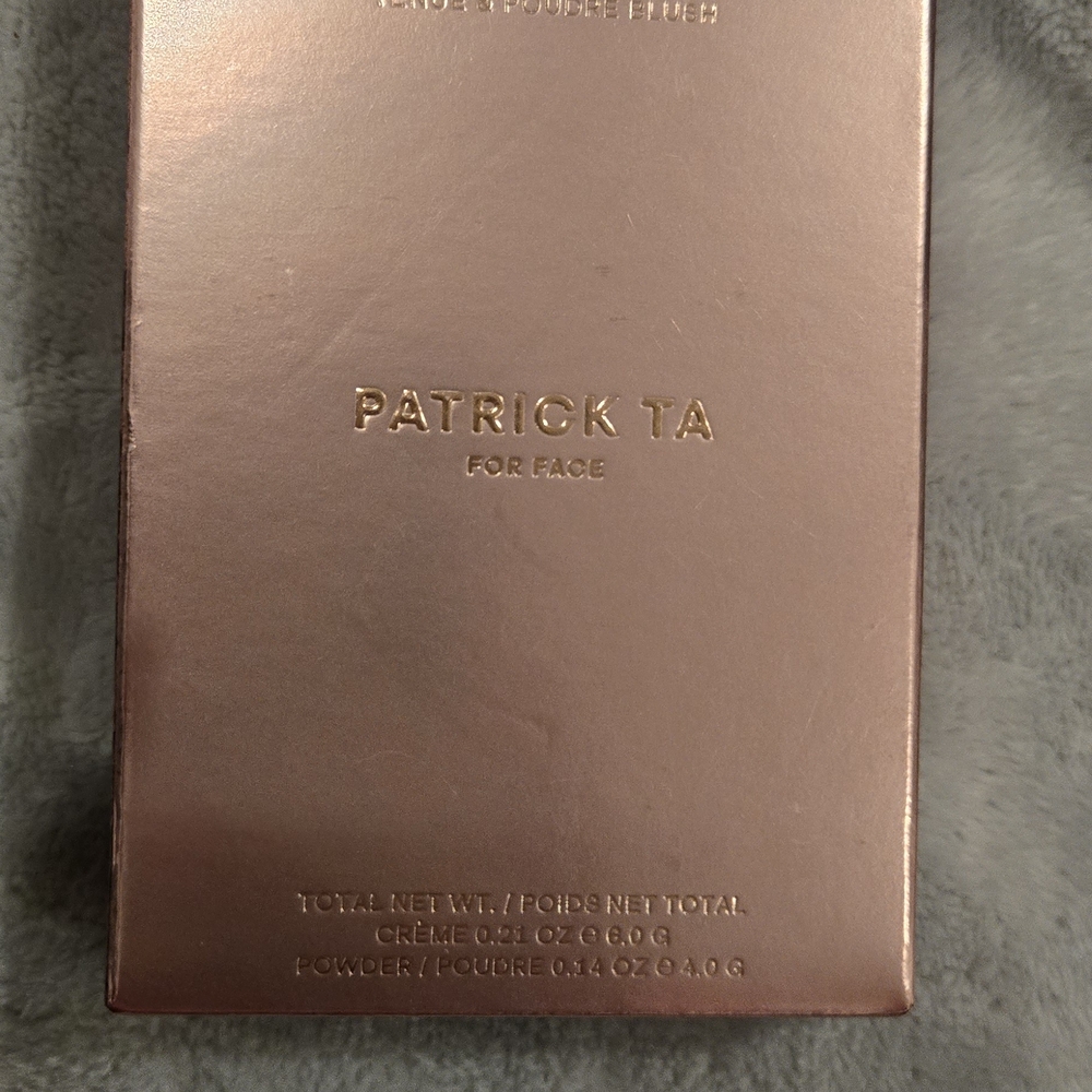 Patrick Ta Metallic Rose Gold Face Compact with Gold Lettering
